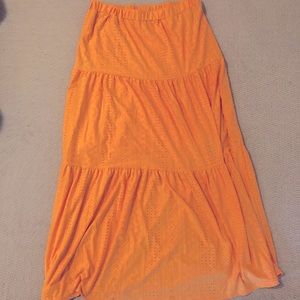 NWOT marigold Lularoe Poppy tiered maxi skirt